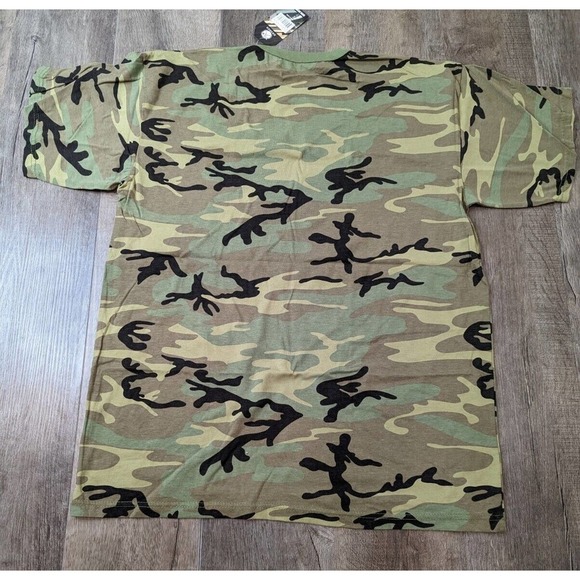 NWT Rothco Woodland Camo Short Sleeve T Shirt Size 2XL Men's Green Pullover - Picture 2 of 8
